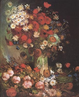 Vincent Van Gogh Vase wtih Poppies,Cornflowers,Peonies and Chrysanthemums (nn04) China oil painting art